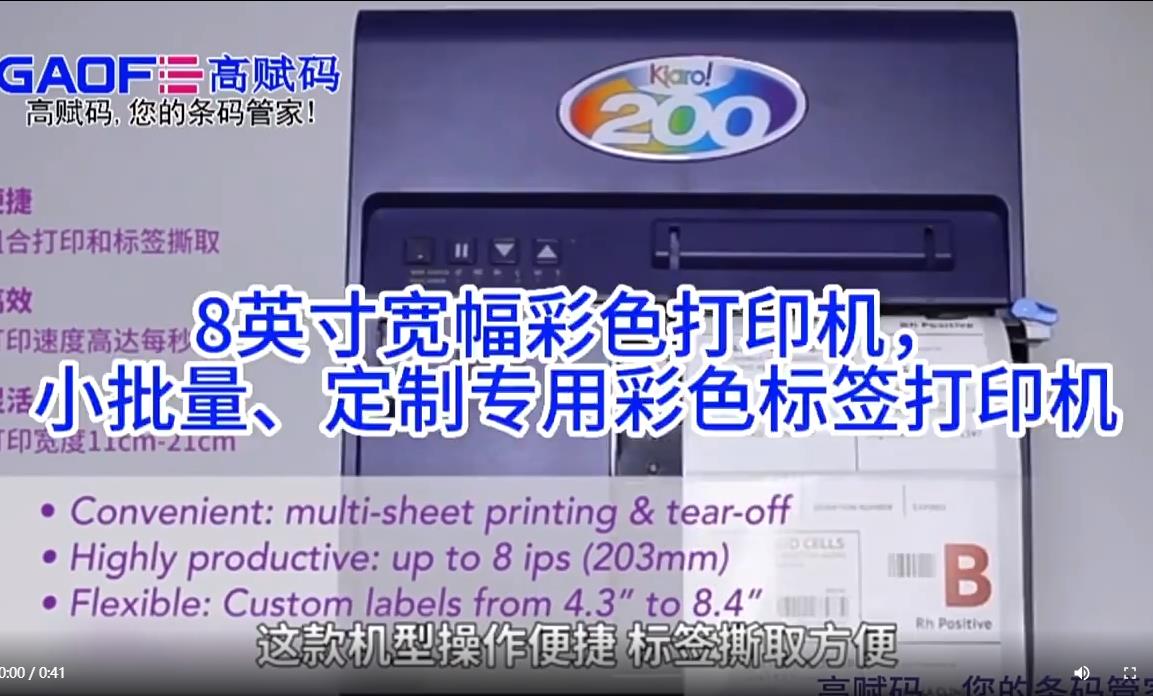 高赋码8英寸宽幅彩色打印机，小批量、定制专用彩色标签打印机